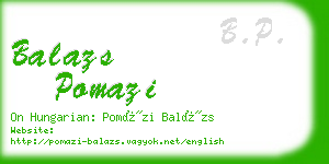 balazs pomazi business card